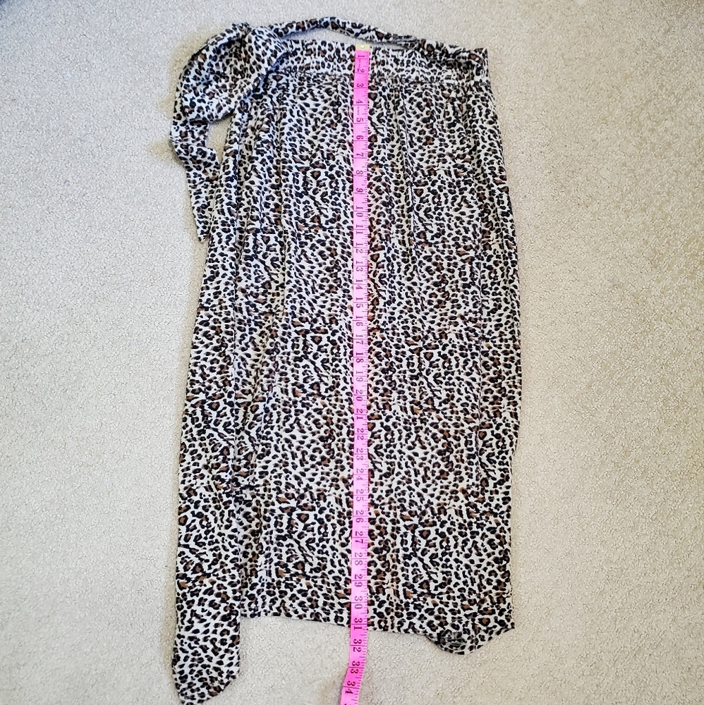 Brunette x Koy Resort Size XS Leopard Print Rayon Wrap Skirt - Picture 7 of 12